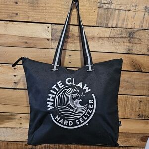 White Claw Black Nylon Zippered Tote Bag